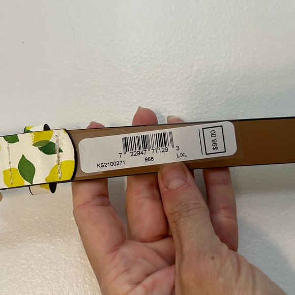 Kate Spade Leather Lemon Lime πβπ© π Print Belt Bag Fanny Pack sz L/XL NWT - Picture 8 of 9